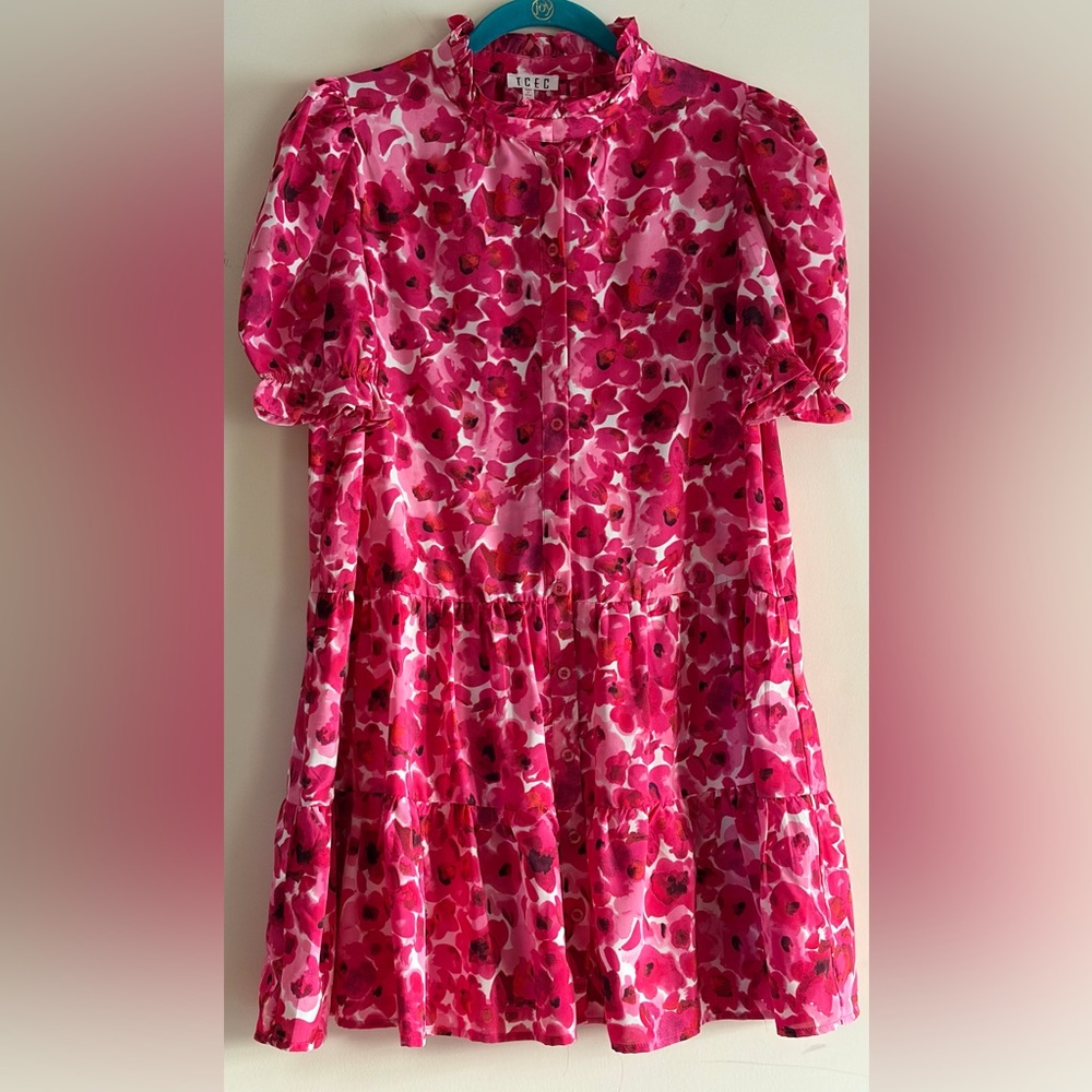 TCEC Pink Floral Tiered Dress